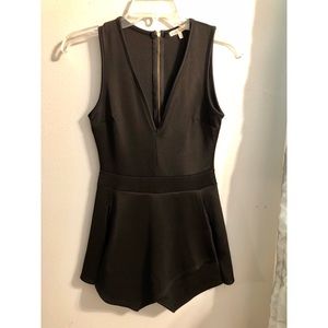 Black Deep V Romper SOLD